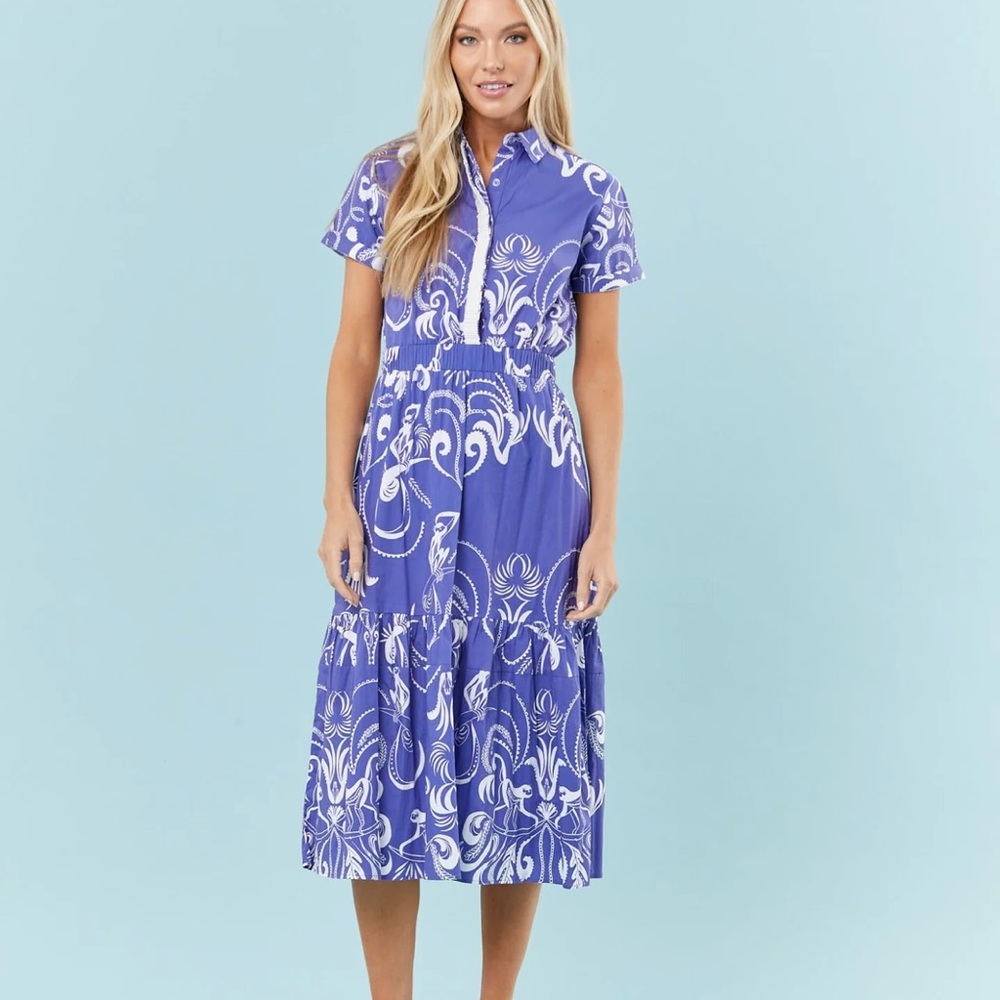 GWYNETH DRESS IN DARK BLUE MONKEY